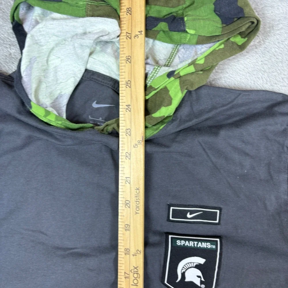 Nike Shirt Mens L Michigan State Spartans Military Appreciation Hoodie Grey